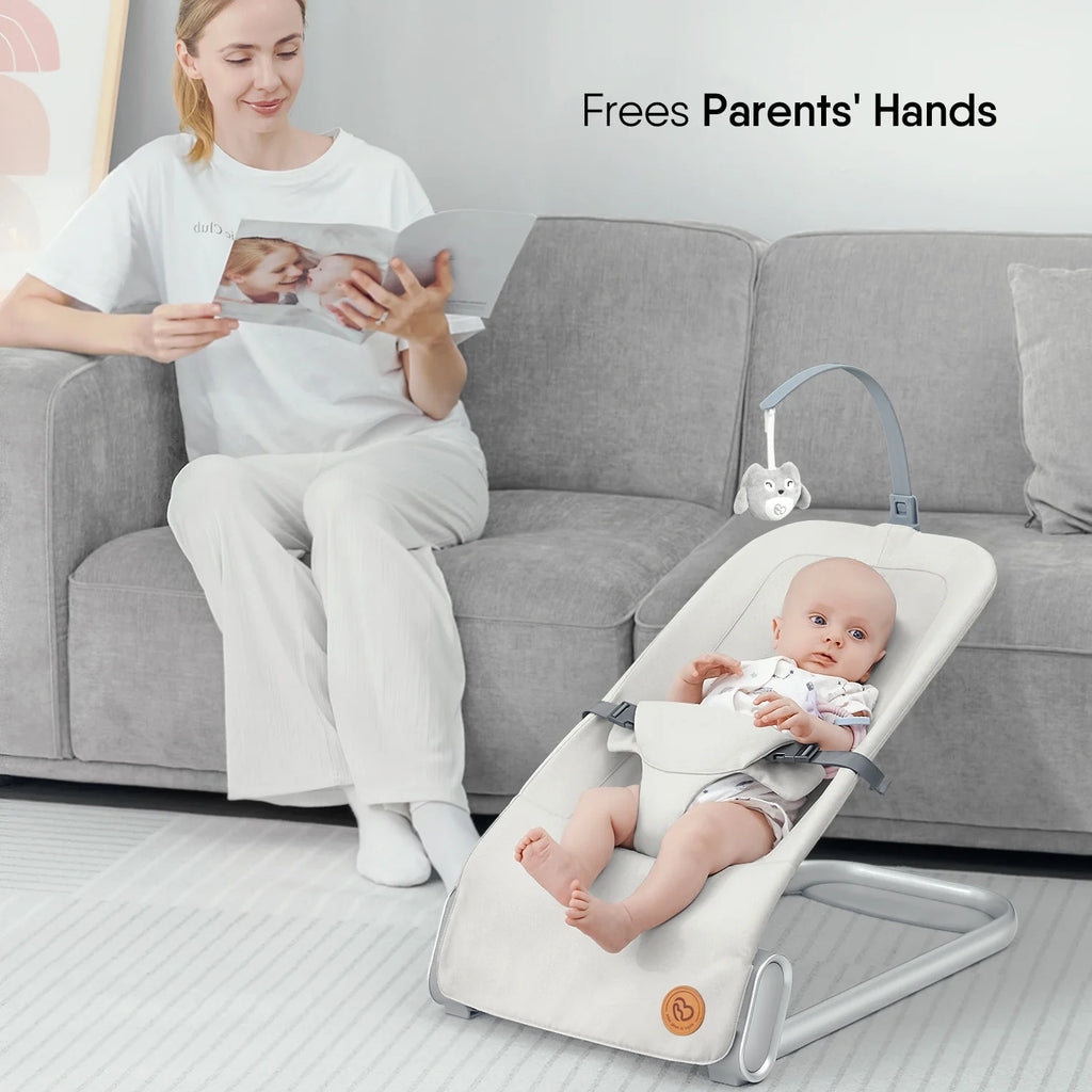 Beige Portable Baby Bouncer Seat D211836