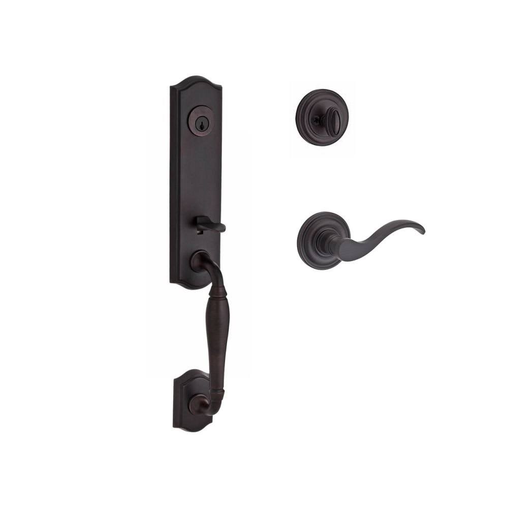Venetia Single Cylinder Handleset Left Hand Curve Lever Traditional Round Rose X993429