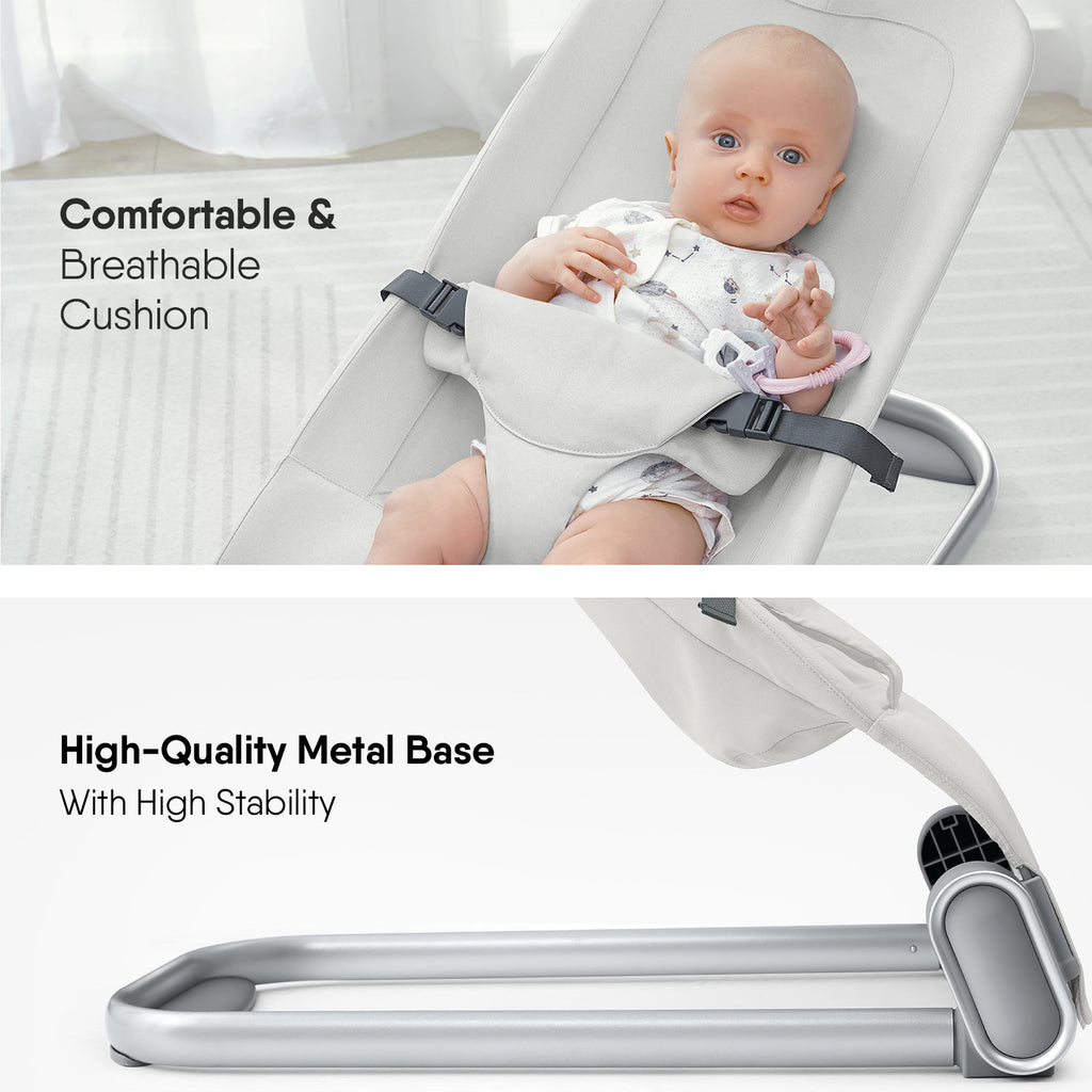 Beige Portable Baby Bouncer Seat D211836