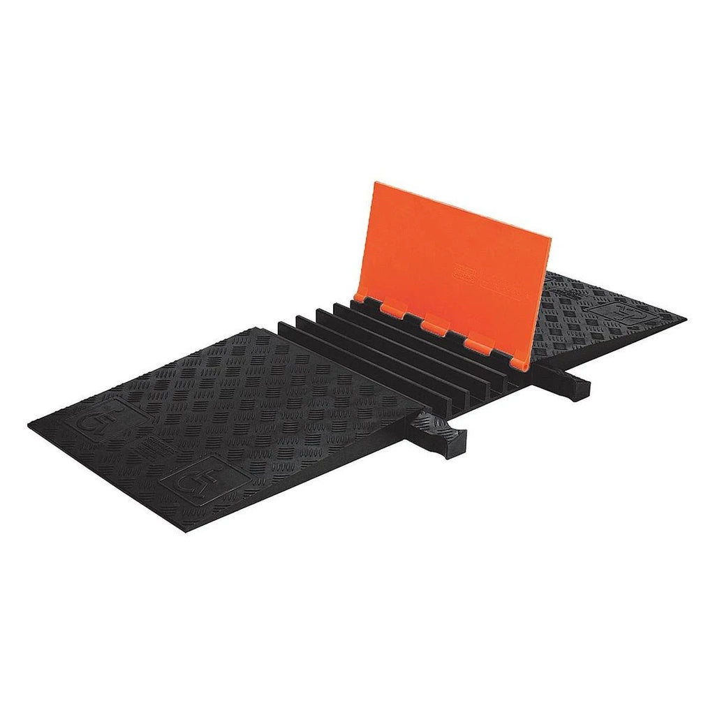 Cable Protector, Hinged, 5 Channels, 1.5Ft. E908608