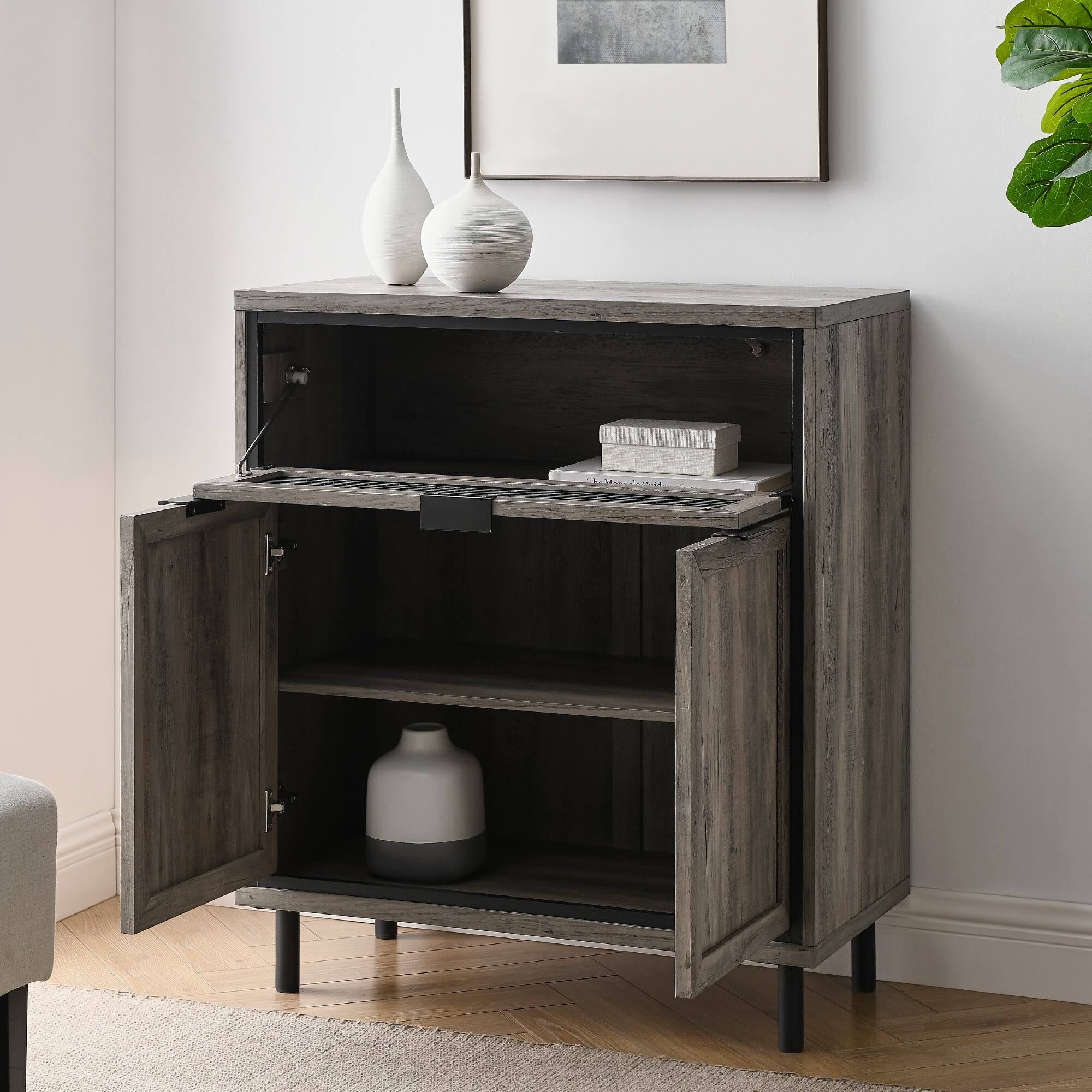 Grey Wash 2-Door Accent Cabinet X502