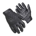 Black MD Leather Motorcycle Gloves L717