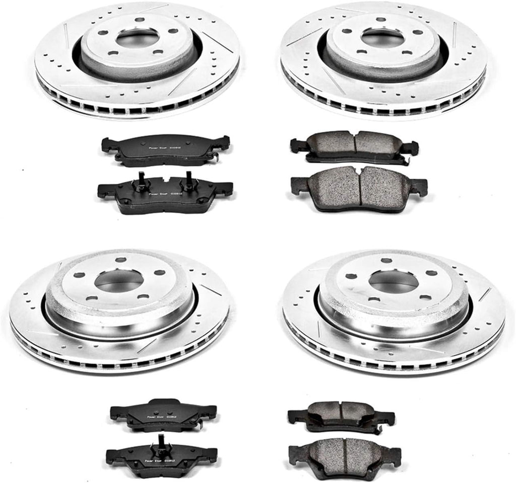 Z23 Carbon Fiber Brake Pads with Drilled & Slotted Brake Rotors Kit C550249