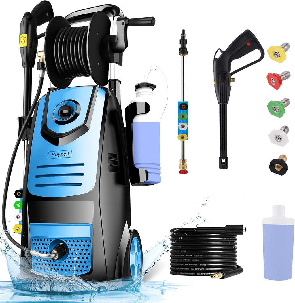 Electric Power Washer with 5 Nozzles and Hose Reel M855952