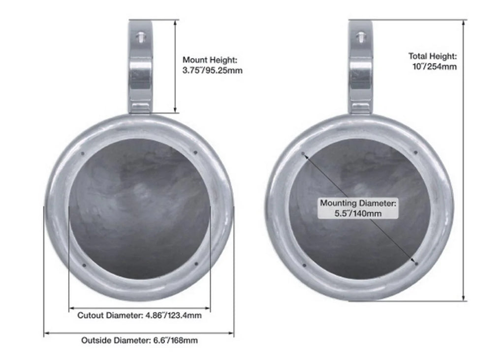 5.25" 360 Degree Swivel Marine Wakeboard Tower Speaker Pods I572387