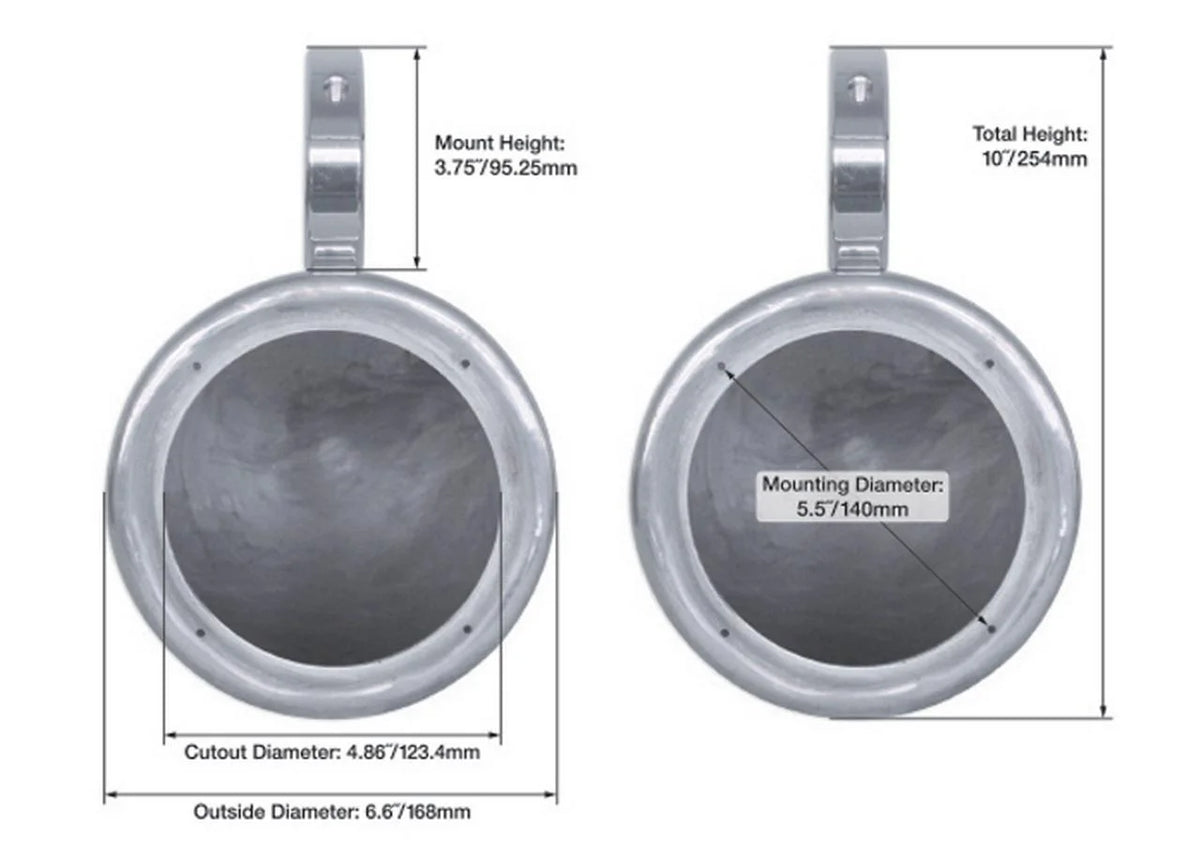 5.25" 360 Degree Swivel Marine Wakeboard Tower Speaker Pods I572387
