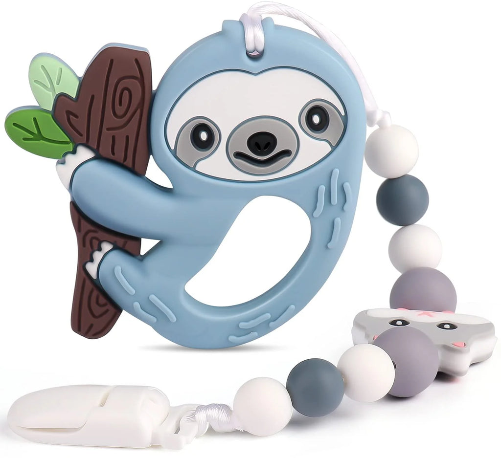 Silicone Baby Teething Toys with Pacifier Clip Holder Set L259