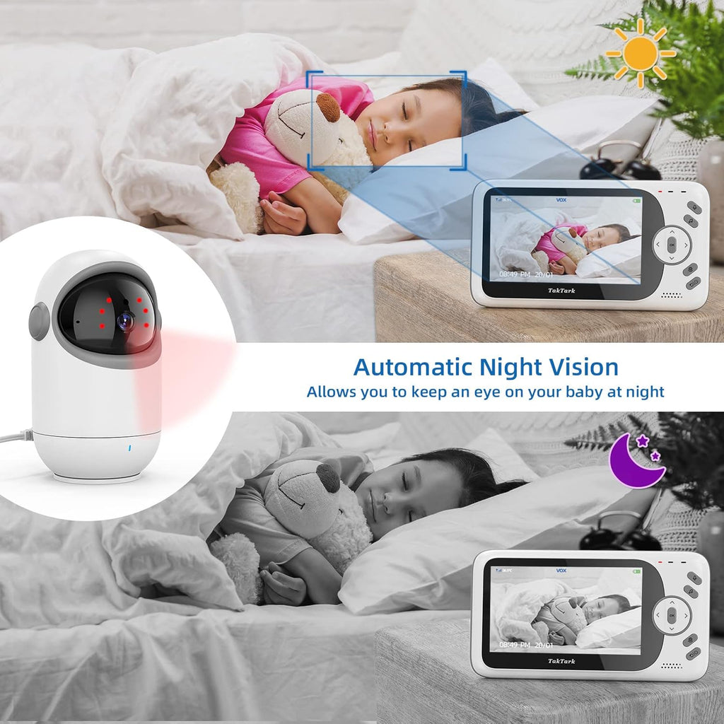 4.3" Video Baby Monitor with Camera and Audio, No WiFi, Night Vision, Two-Way Audio, Remote Pan Tilt G5631