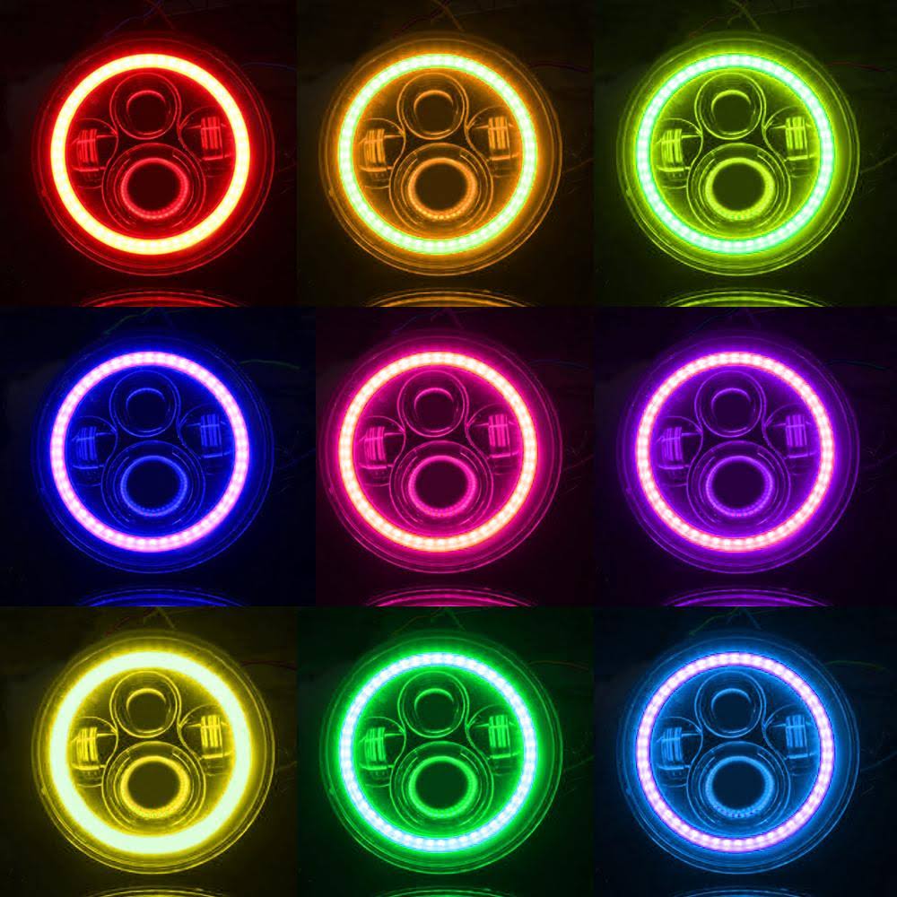 RGB Halo Headlights and Fog Lights Combo for Jeep Wrangler JK M271