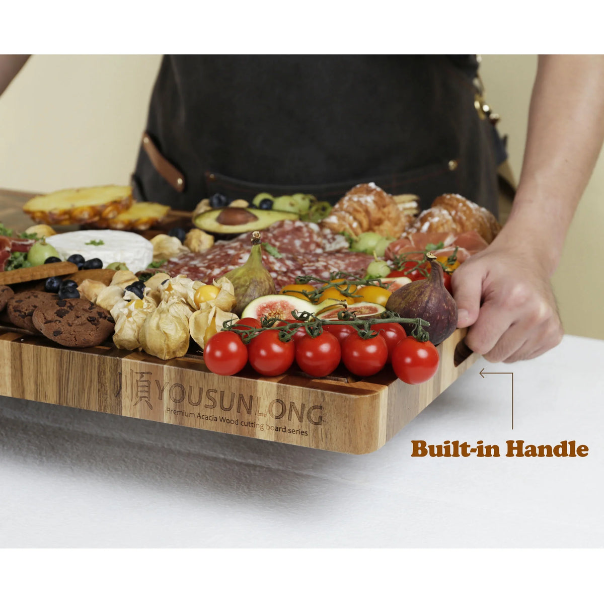 24x18x1.5 inch Acacia Wood and Oak Cutting Board L53920