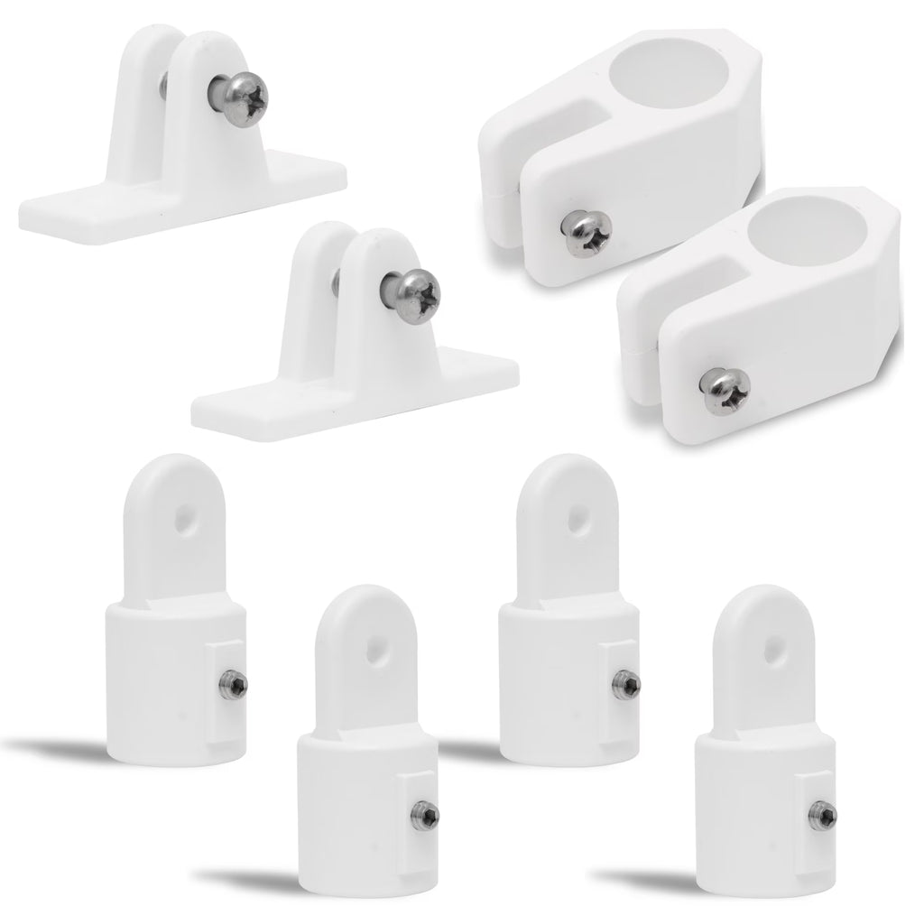 2 Bow Marine Bimini Top Set 8 Piece, 7/8 inch White Nylon D24000