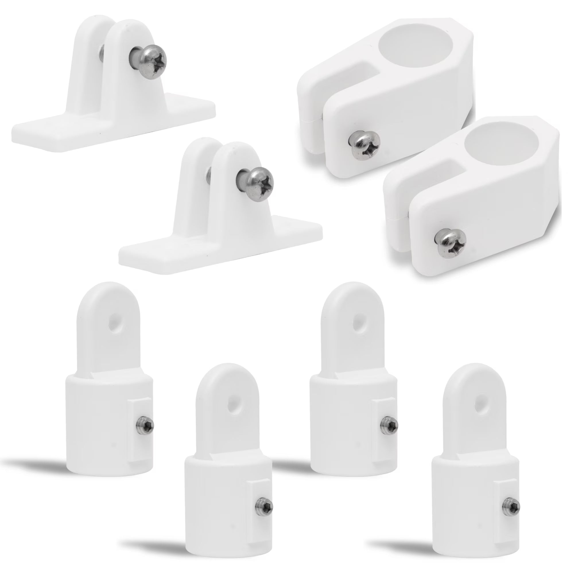 2 Bow Marine Bimini Top Set 8 Piece, 7/8 inch White Nylon D24000
