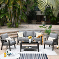 4 Piece Outdoor Wicker Sectional Sofa with 5" Cushions Q258023