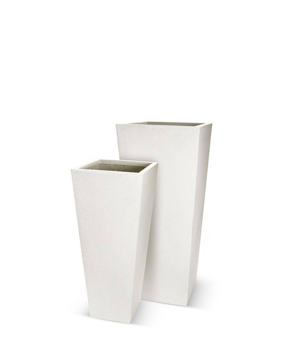White Tapered Fiberstone Pot W540