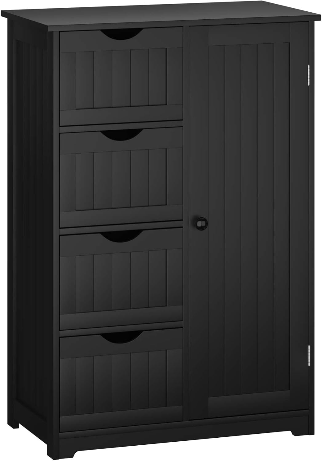 White 1 Door 4 Drawer Wooden Bathroom Floor Cabinet P85870