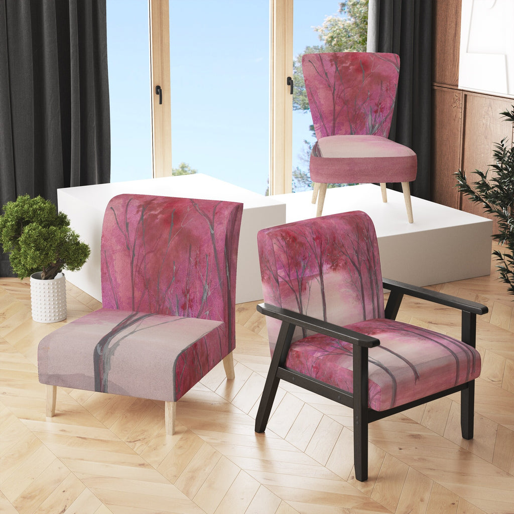 Pink Forest Upholstered Traditional Accent Chair V582