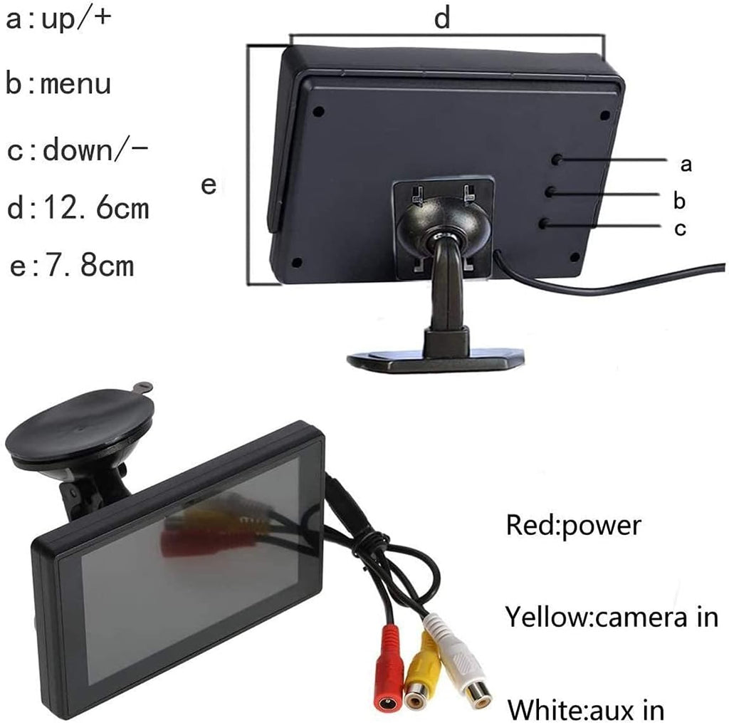 4.3 Inch HD 720P Waterproof Backup Camera with Grid Lines A885941