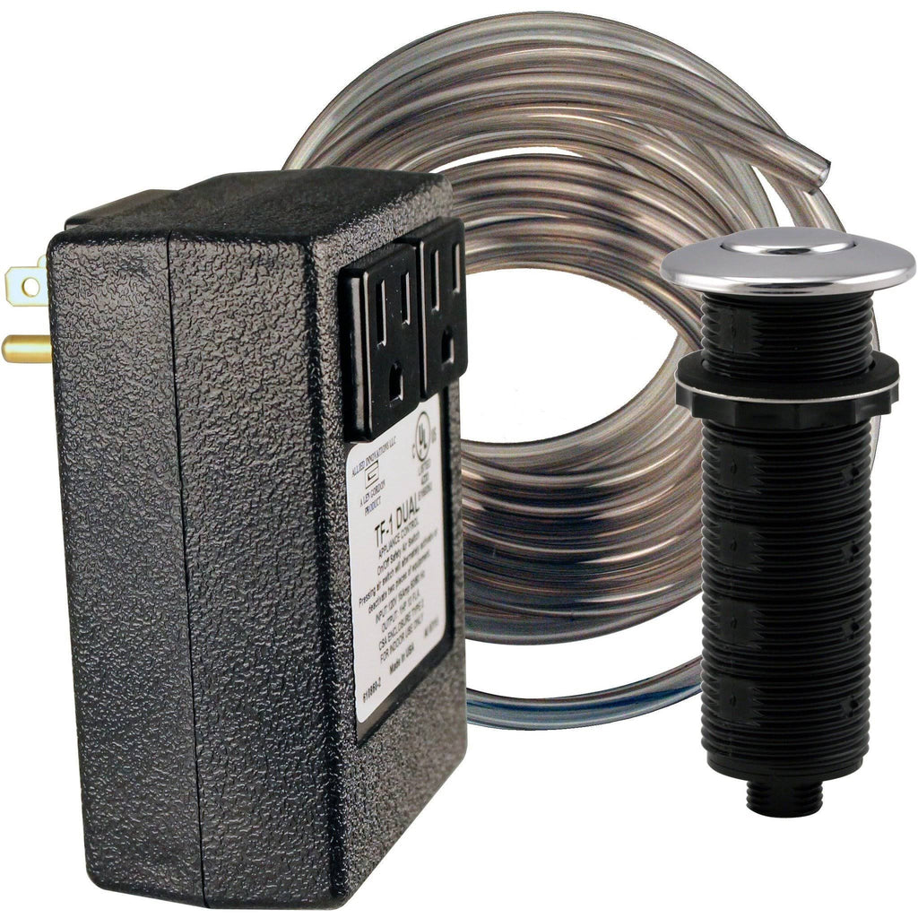 Polished Nickel Disposal Air Switch and Dual Outlet Control Box S423