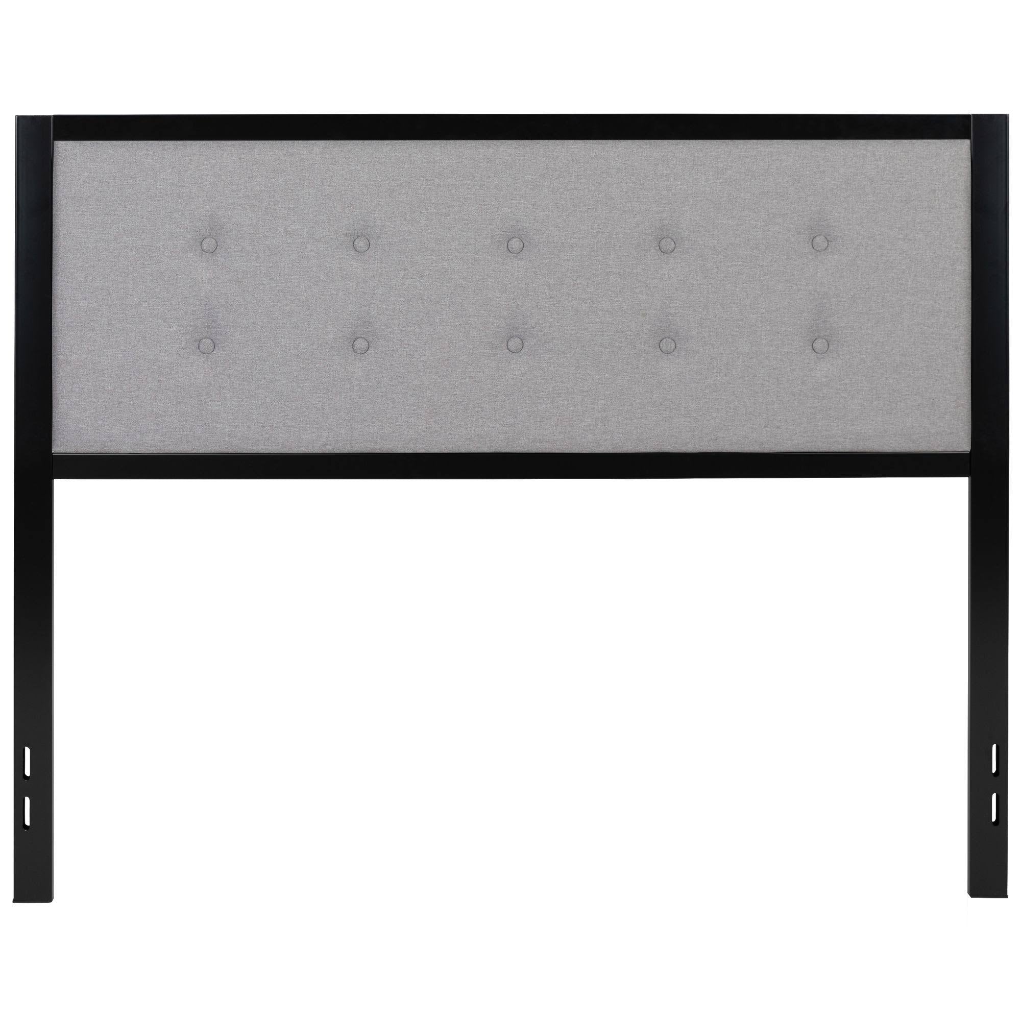 Queen Size Fog Gray Button Tufted Headboard D731760