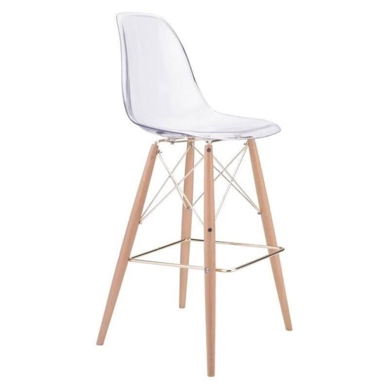 Clear and Gold Bar Stool C261