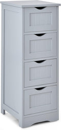 White 4 Drawer Wooden Bathroom Floor Cabinet E7884