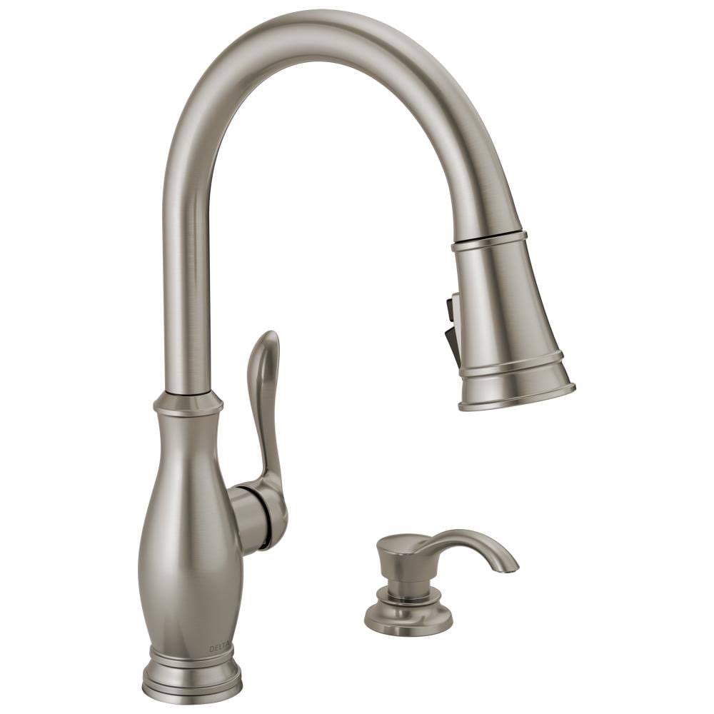 Stainless Steel Pull-Down Kitchen Faucet with Deck Plate F496980