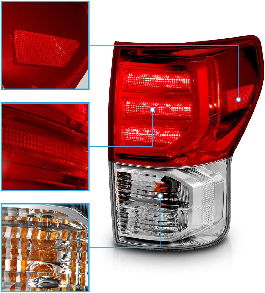 Clear Red LED Brake Tail Lights Bulb Included Set V67070