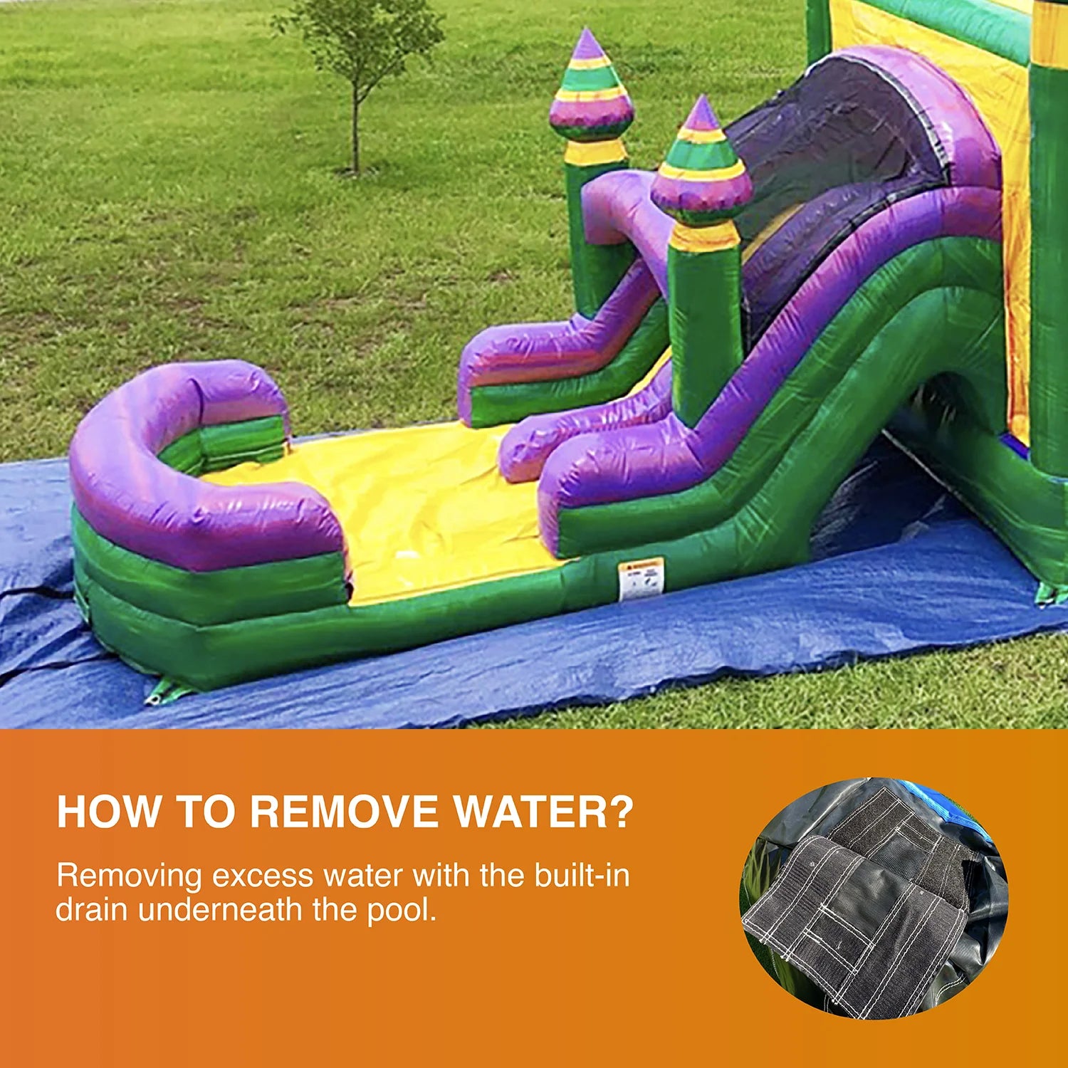 Inflatable Bounce House with Dual Water Slides and Pool with Blower I164