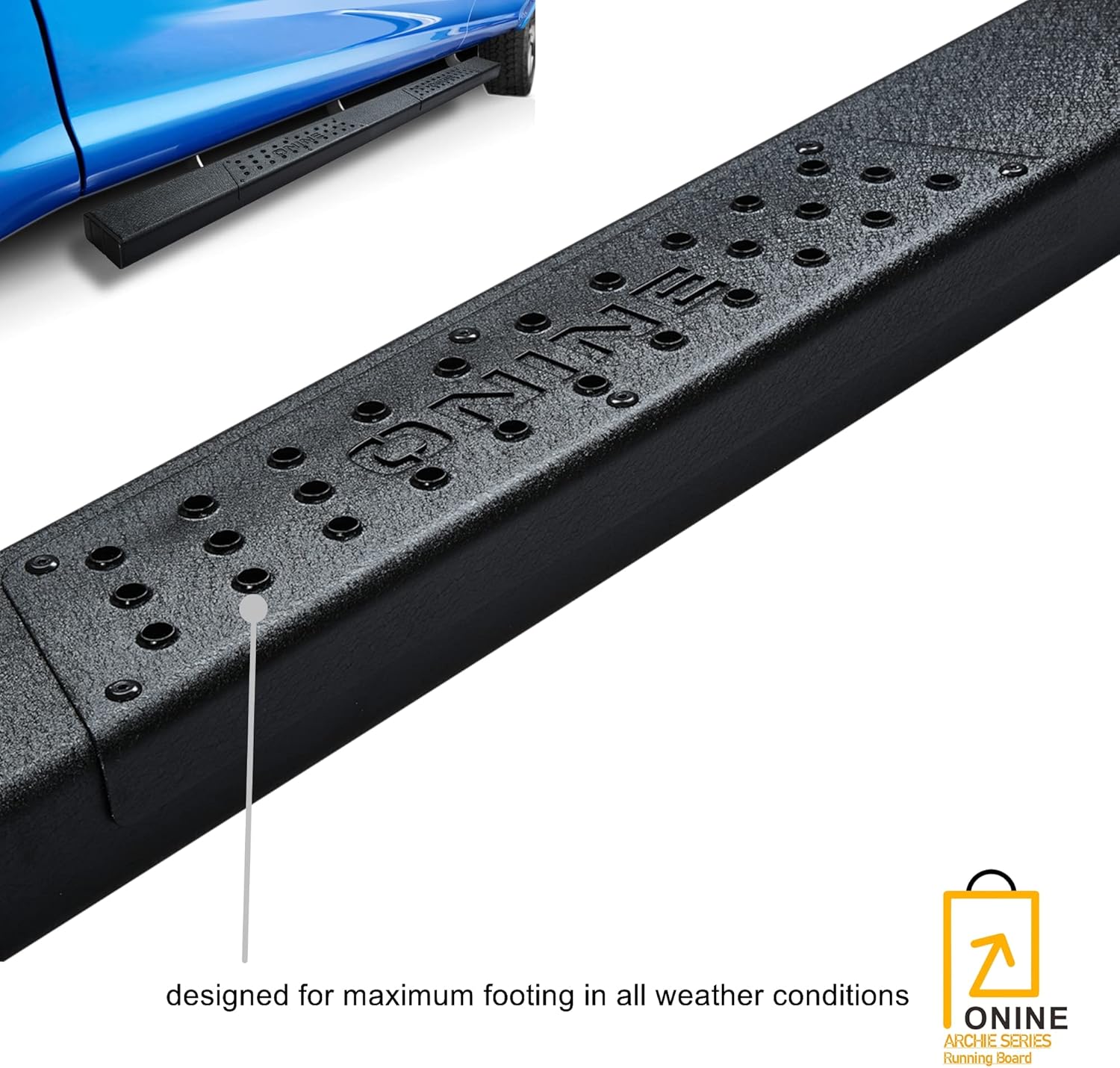 6" Texture Black Side Step Nerf Bar F34582