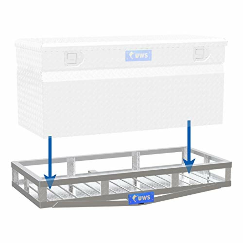 Polished Diamond Plate Aluminum Hitch Mount Carrier 51in x 23in 500lb Capacity I61592