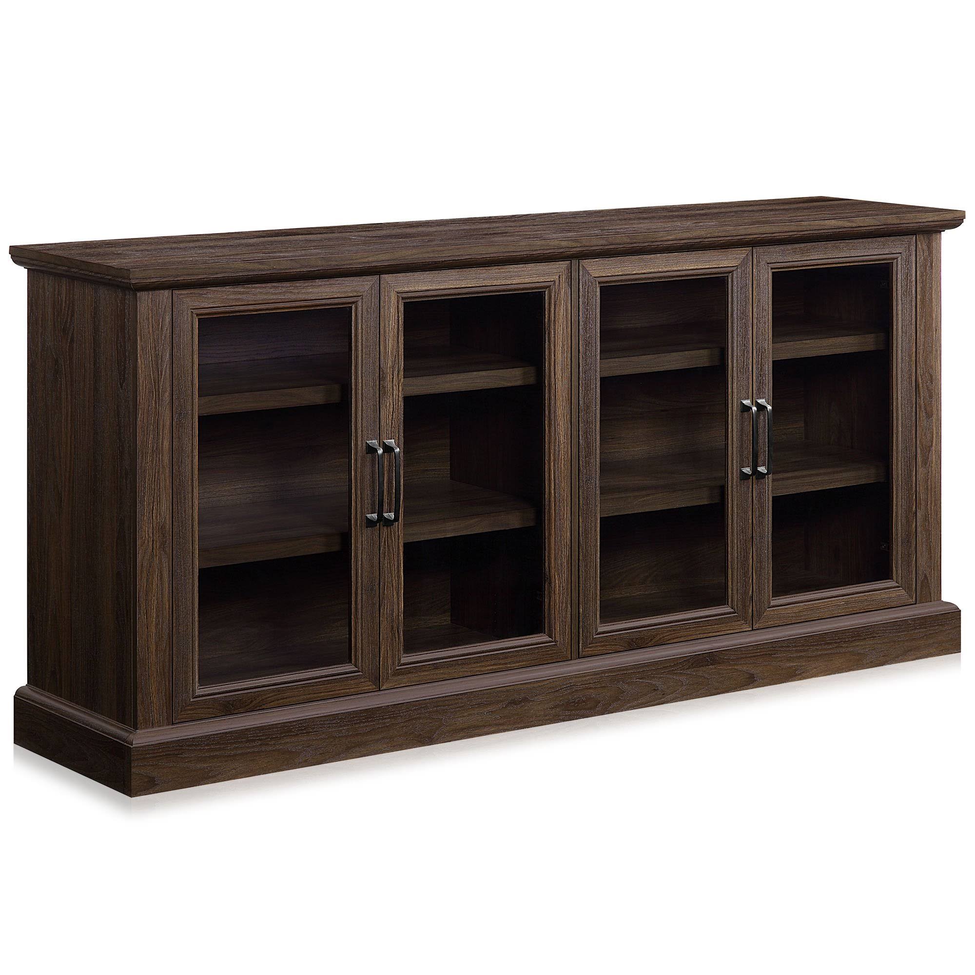 Rustic Grey 4 Door Wood Sideboard Cabinet U764