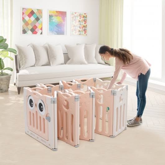 Pink Baby Activity Center Play Yard with Lock Door F12650