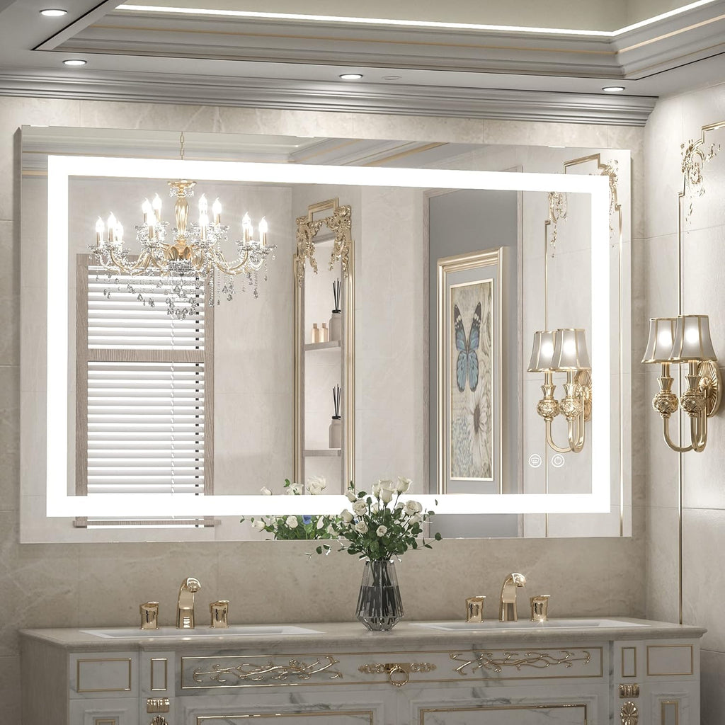 LED Bathroom Vanity Mirror 40 x 32 Inch, Dimmable, Anti-Fog, Wall Mounted D11816