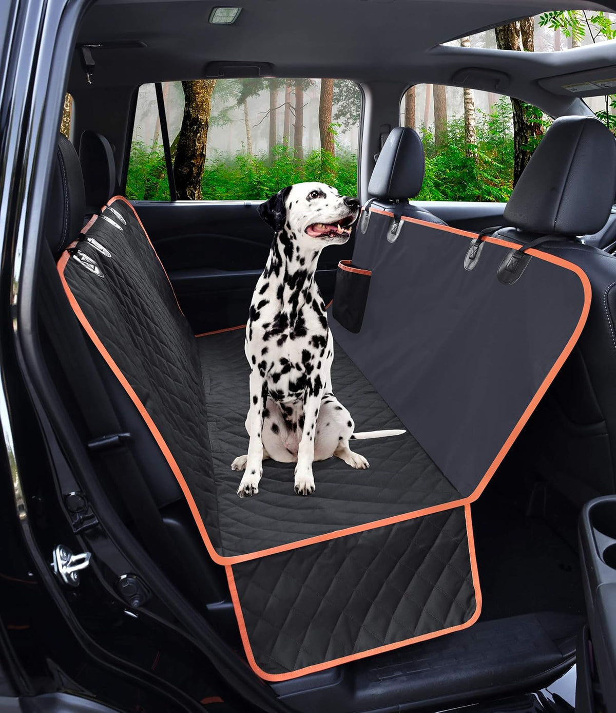 Grey Waterproof Dog Seat Cover with Mesh Window, Pack of 2 Z120733