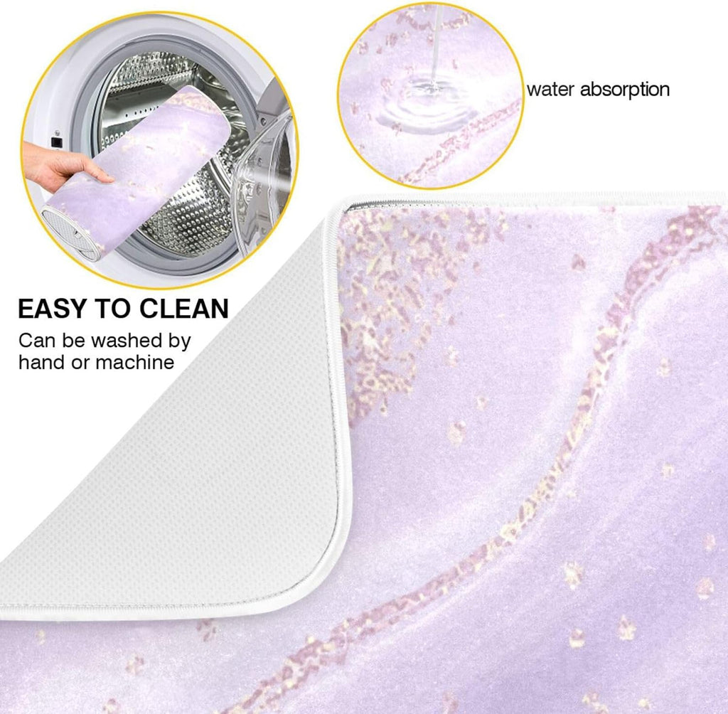 Purple Marble Composite Sponge Dish Drying Mat (16x18Inch) X79990