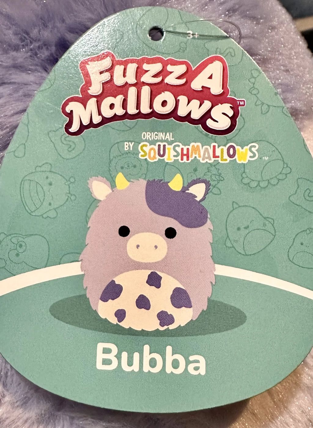 16" Fuzzy Blue Spotted Cow Plush Toy F7577