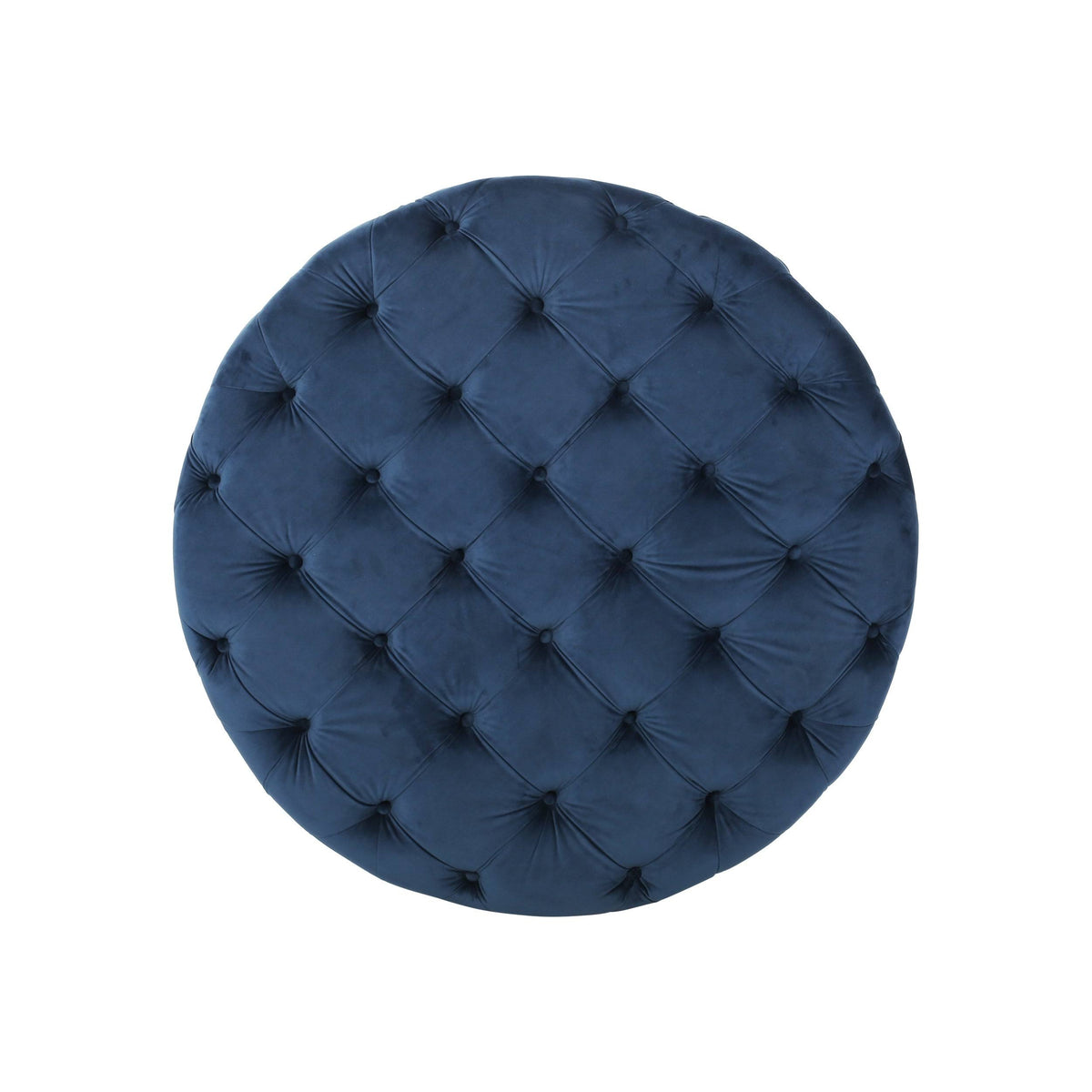 Gray Round Tufted Velvet Ottoman U721957