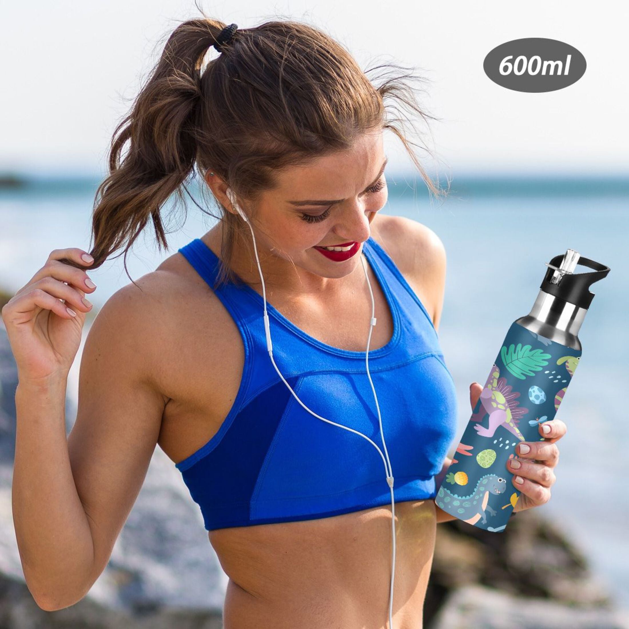 Stainless Steel Water Bottle with Straw Lid Vacuum Insulated 20 OZ U8262