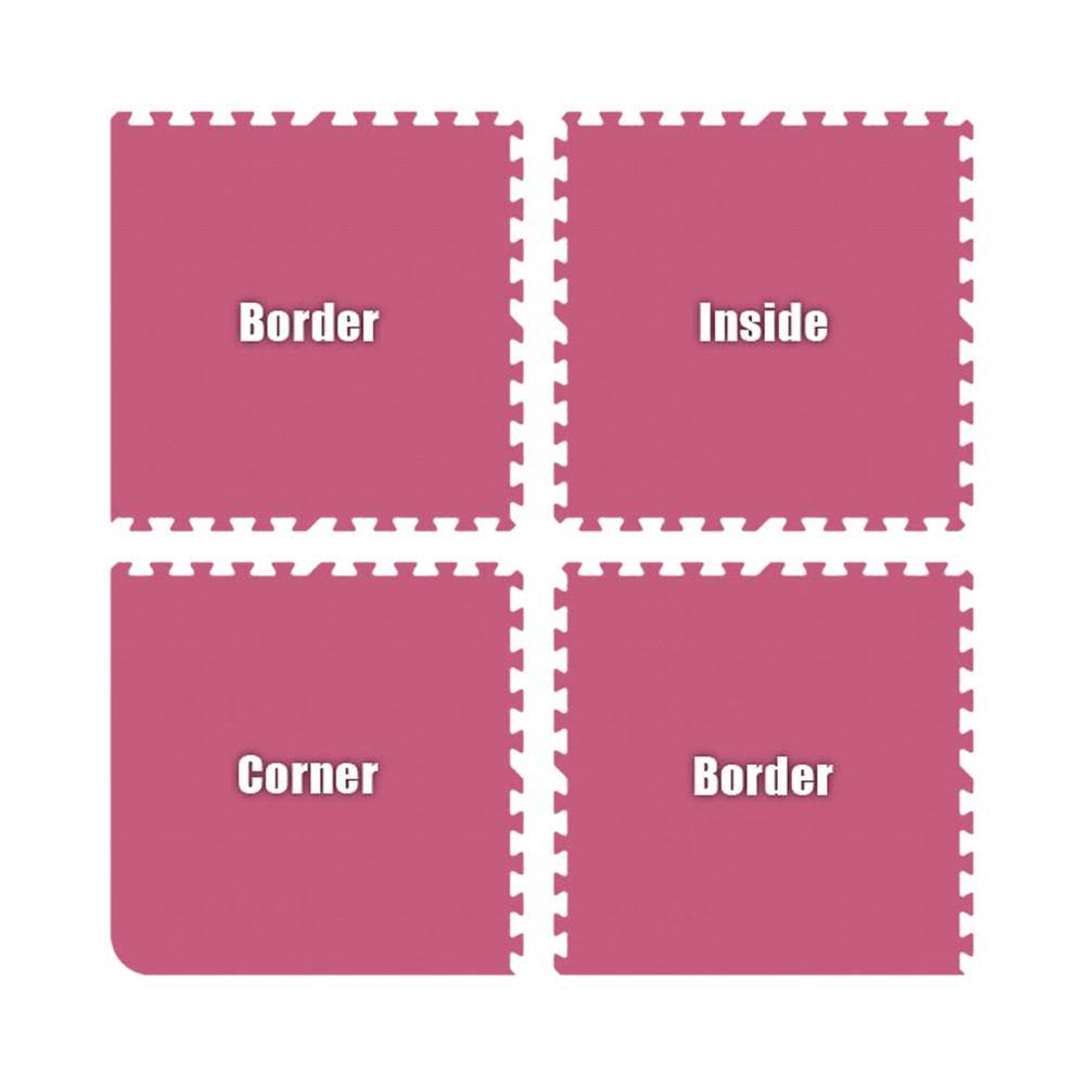 Pink Interlocking Foam Floor Mat Set W358643