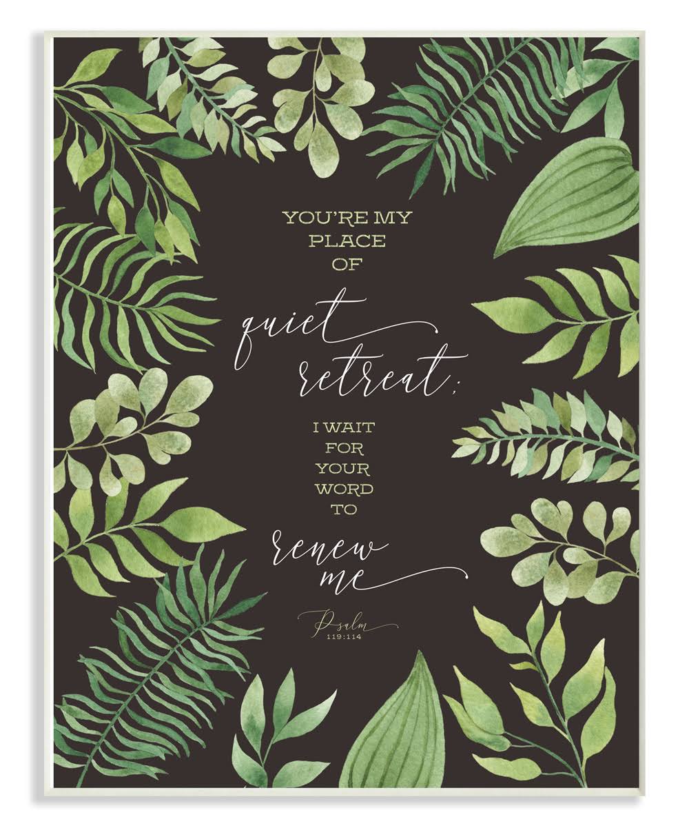 Green Leaf Psalm Quote Typography, 24 x 30 F37483