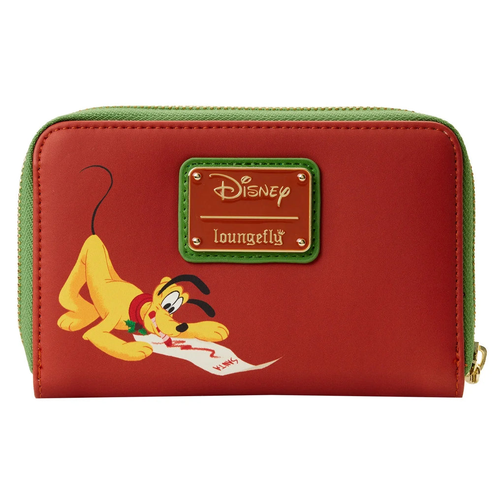 Disney Mickey & Minnie Hot Cocoa Fireplace Christmas Zip Around Wallet B13758