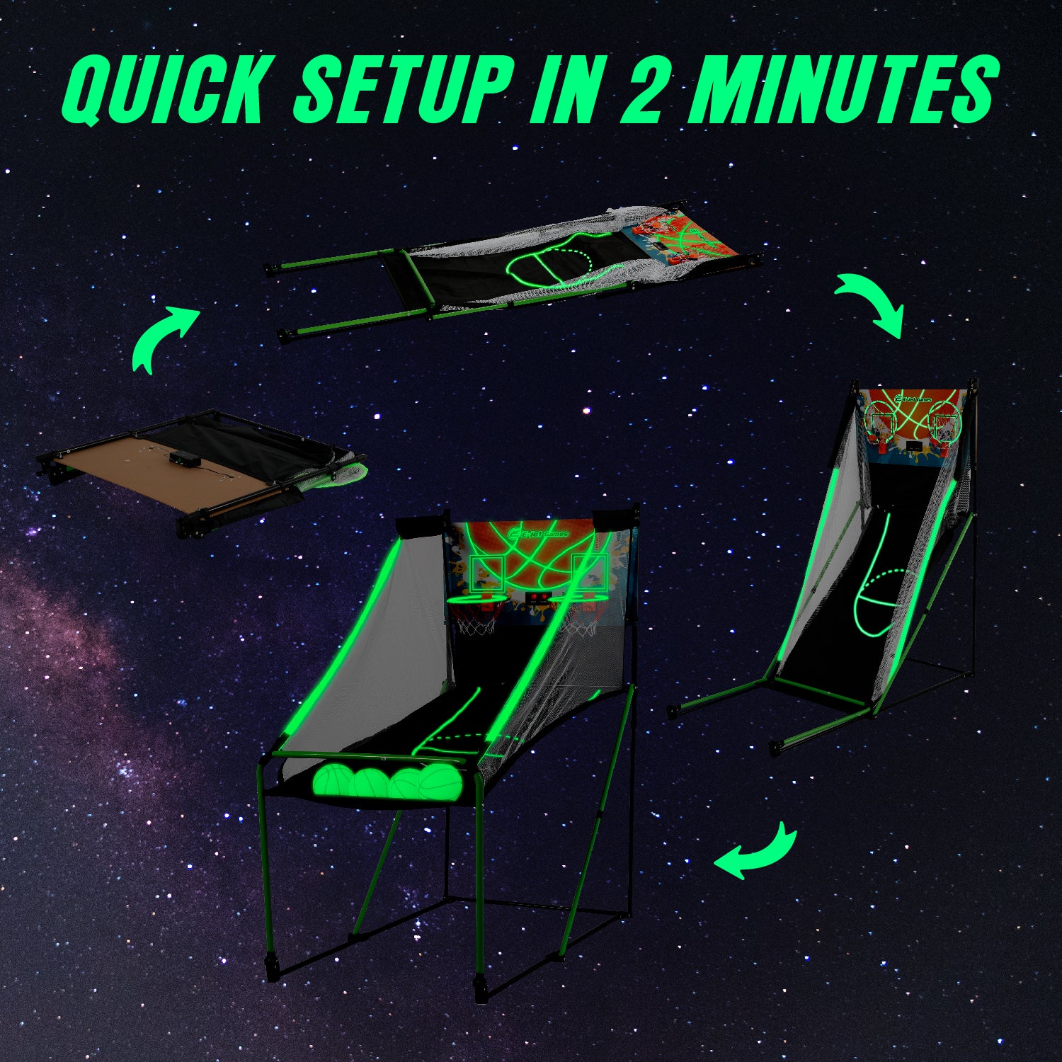 Glow in The Dark Basketball Arcade Game E93536