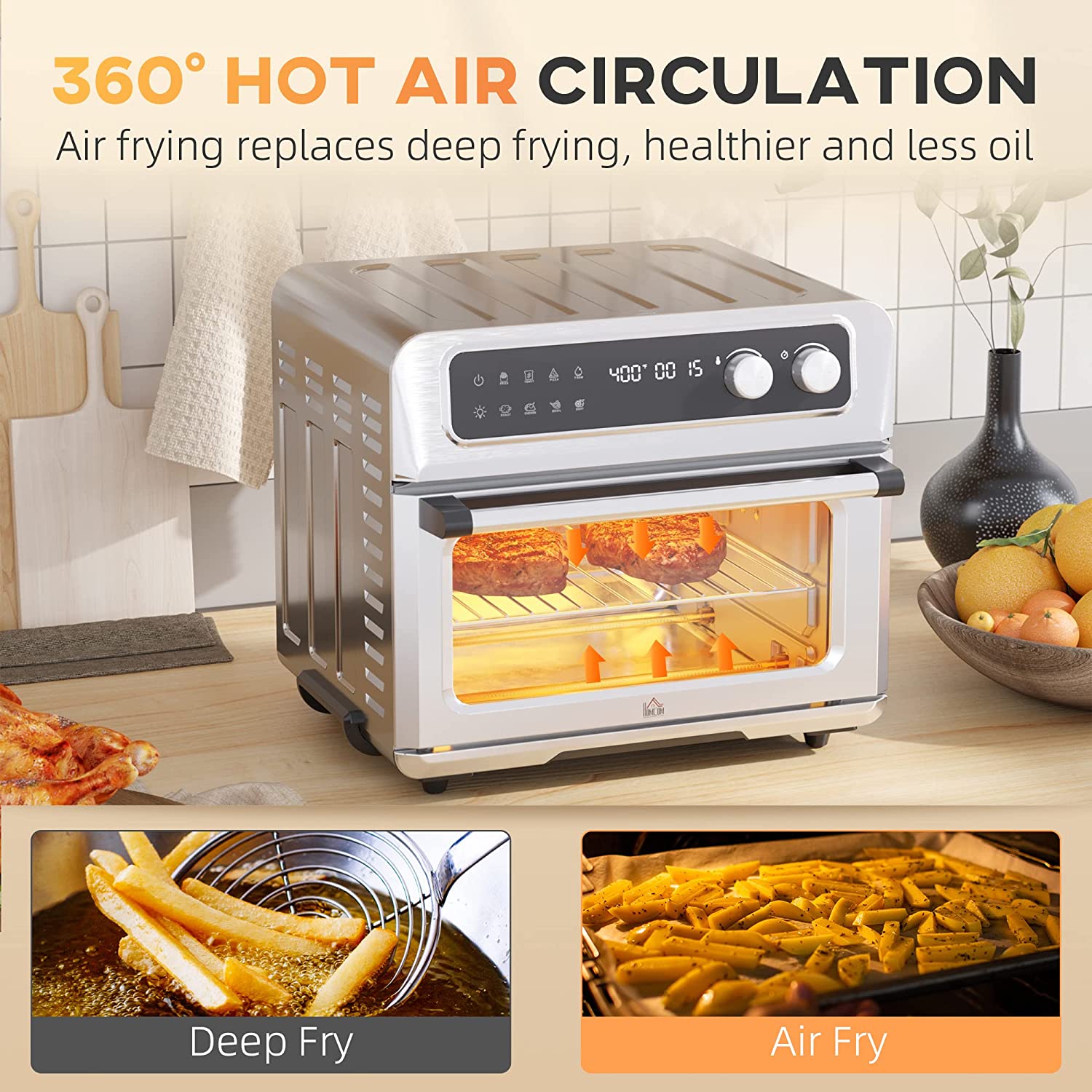 21QT 8-In-1 Stainless Steel Convection Countertop Oven L7043
