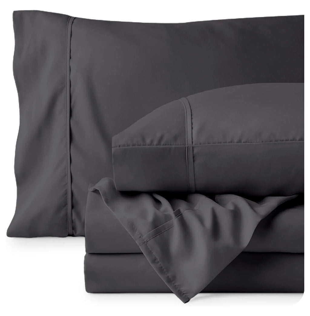 Short Queen 4 Piece Microfiber Sheet Set with Deep Pockets L7101