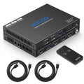 USB 3.0 KVM Switch HDMI 2-Port 4K60 HDR with Stereo Audio Extractor and IR Remote S329966