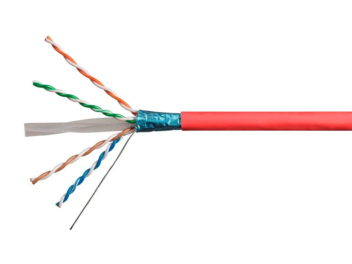 1000ft 23AWG Cat6 STP Solid Riser-Rated Bulk Pure Bare Copper Ethernet Cable X82319