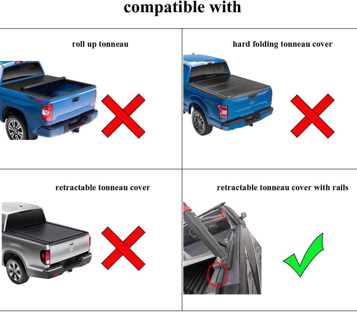 Universal Adjustable-Height Aluminum Truck Bed Rack with Side Rails Z61554