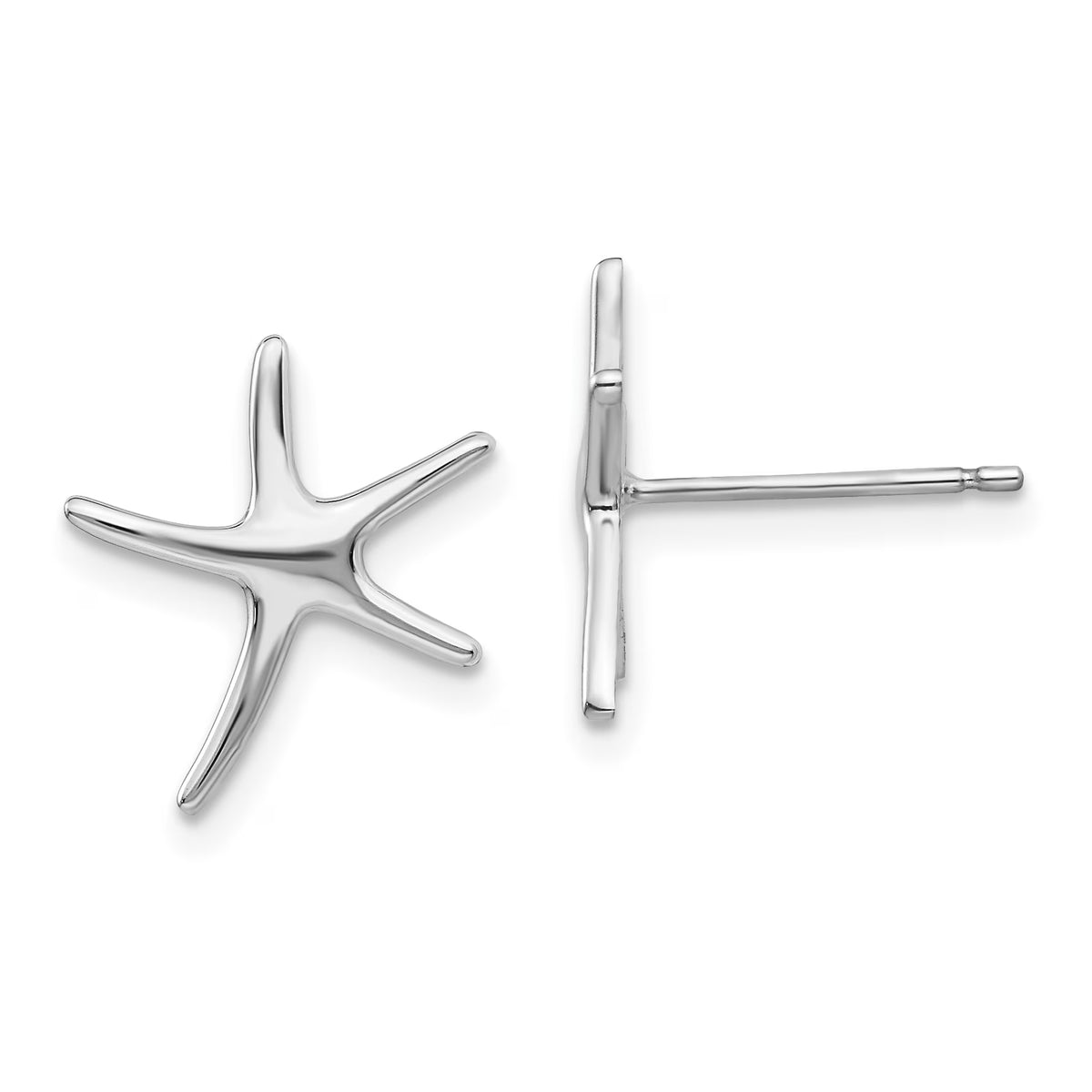 10K White Gold Polished Mini Starfish Earrings O842245