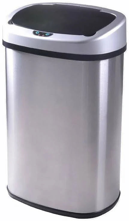 13-Gallon Touch-Free Sensor Automatic Stainless-Steel Trash Can H51999