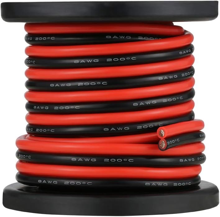 10 Gauge 2 Conductor Parallel Silicone Wire Spool Red Black 50ft Stranded Copper Wire H52001